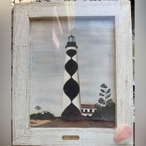 Nautical Framed Wall Art_Cape Lookout  Lighthouse - 1859
